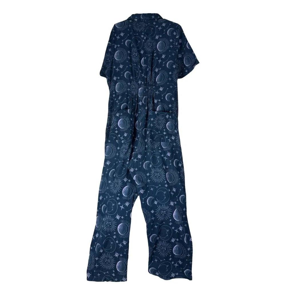 Lucy & Yak Womens US 18 Jumpsuit Playsuit Fine Corduroy Blue Moon Sun Galaxy EUC - Picture 3 of 7